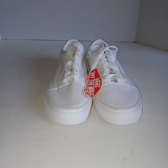 Vans Shoes - Vans Old Skool Low Top White Canvas Sneakers Shoes Women's